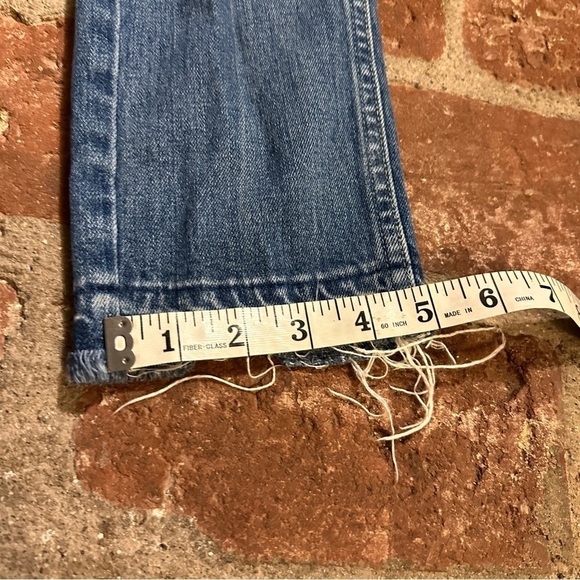 AMO size 25 Babe wash Divebar Destroy frayed hem straight distressed blue jeans - Picture 14 of 14